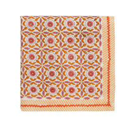 Majorelle Tablecloth in White, Pink & Orange