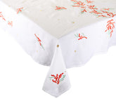 Coral Spray Tablecloth in White, Coral & Turquoise