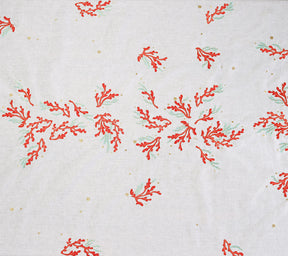 Coral Spray Tablecloth in White, Coral & Turquoise