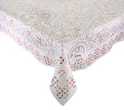 Sample: Malta Tablecloth in White & Brown
