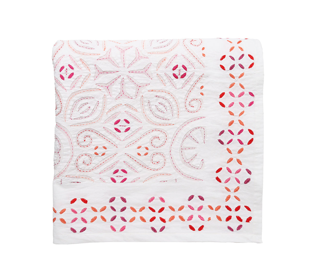 Sample: Malta Tablecloth in White, Pink & Orange