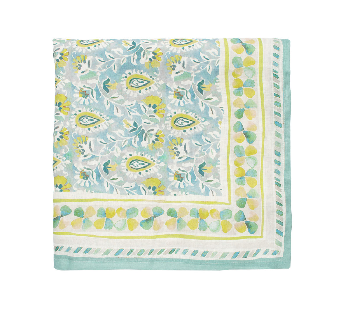 Mira Tablecloth in Seafoam & Green