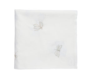 Monarch Garden Tablecloth in White & Irisdescent