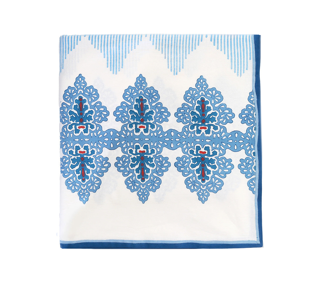 Filigree Tablecloth in White & Blue