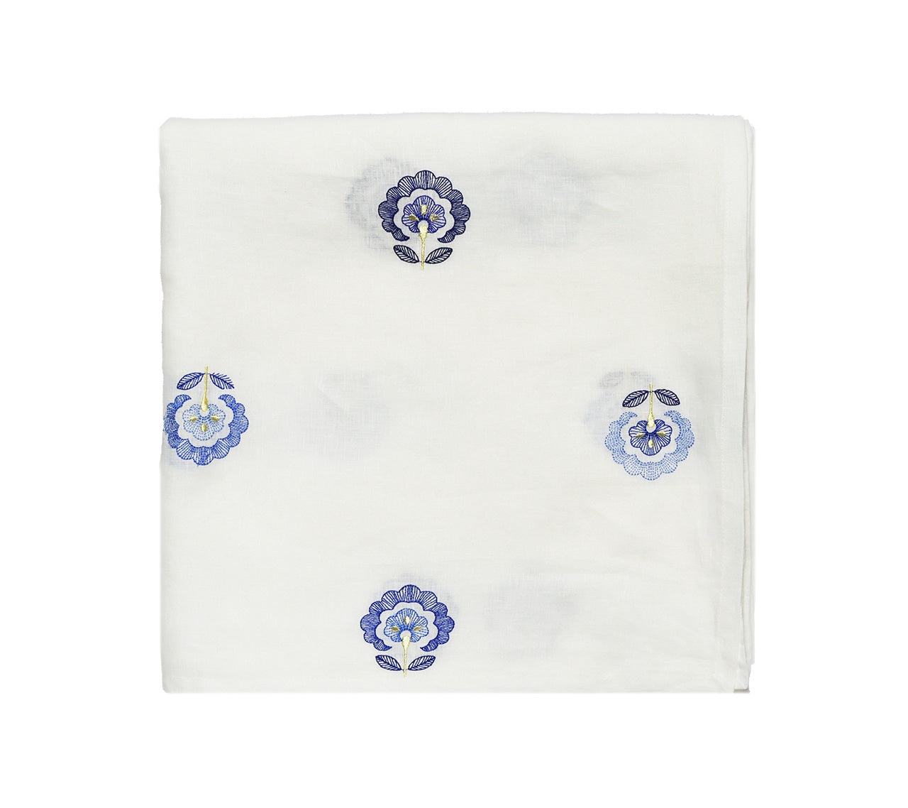 Carnation Tablecloth in White & Blue