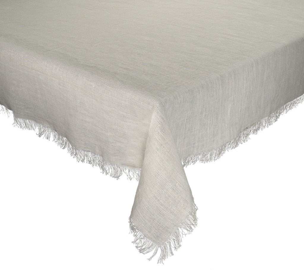 Kim Seybert, Inc.Fringe Tablecloth in White & GoldTablecloths