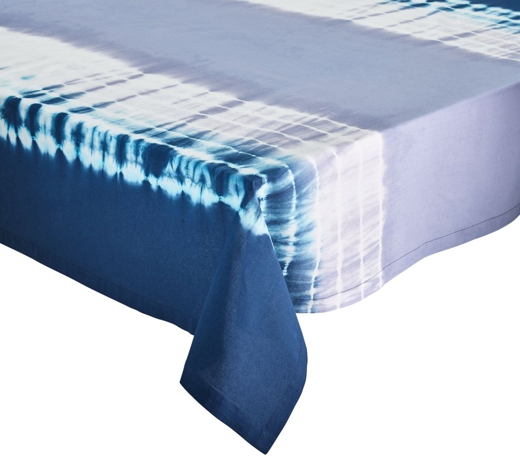 Sample: Duo Dye Tablecloth in Navy & Periwinkle