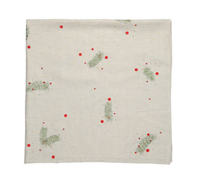 Kim Seybert, Inc.Evergreen Tablecloth in Natural, Red & Green