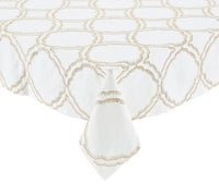 Kim Seybert, Inc.Daydream Tablecloth in White, Gold & Silver