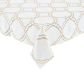Daydream Tablecloth in White, Gold & Silver
