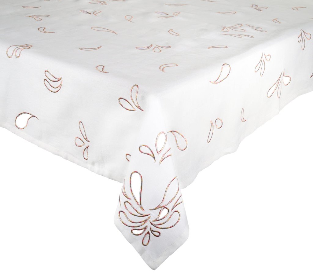 Kim Seybert, Inc.Fireworks Tablecloth in White & Multi