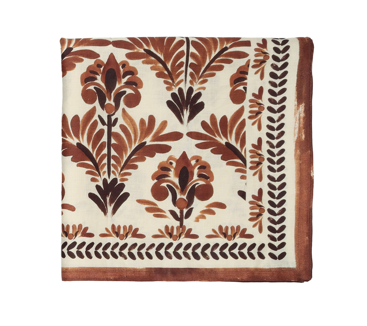 Botanica Tablecloth in Ivory & Brown