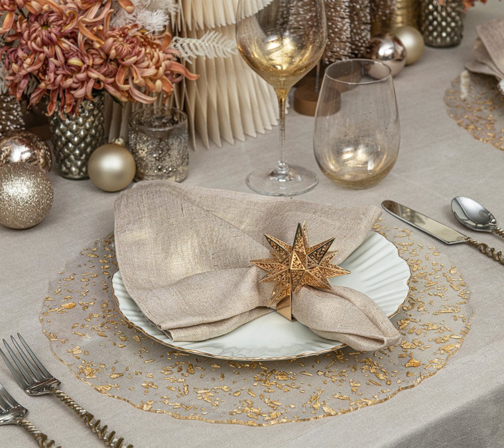 Kim Seybert, Inc.Stardust Placemat in Clear & Gold, Set of 4Placemats