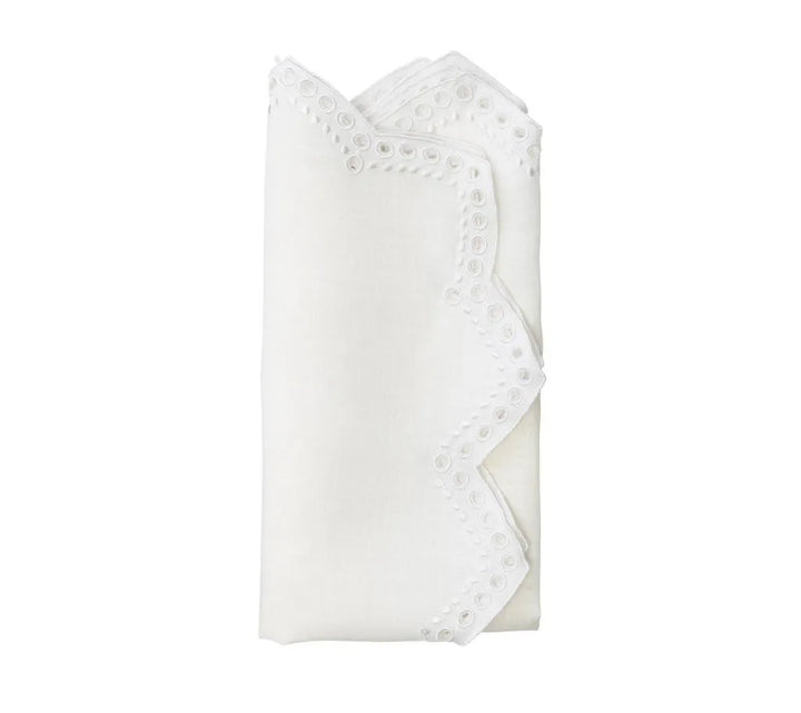 Tapestry Napkin in White, Set of 4