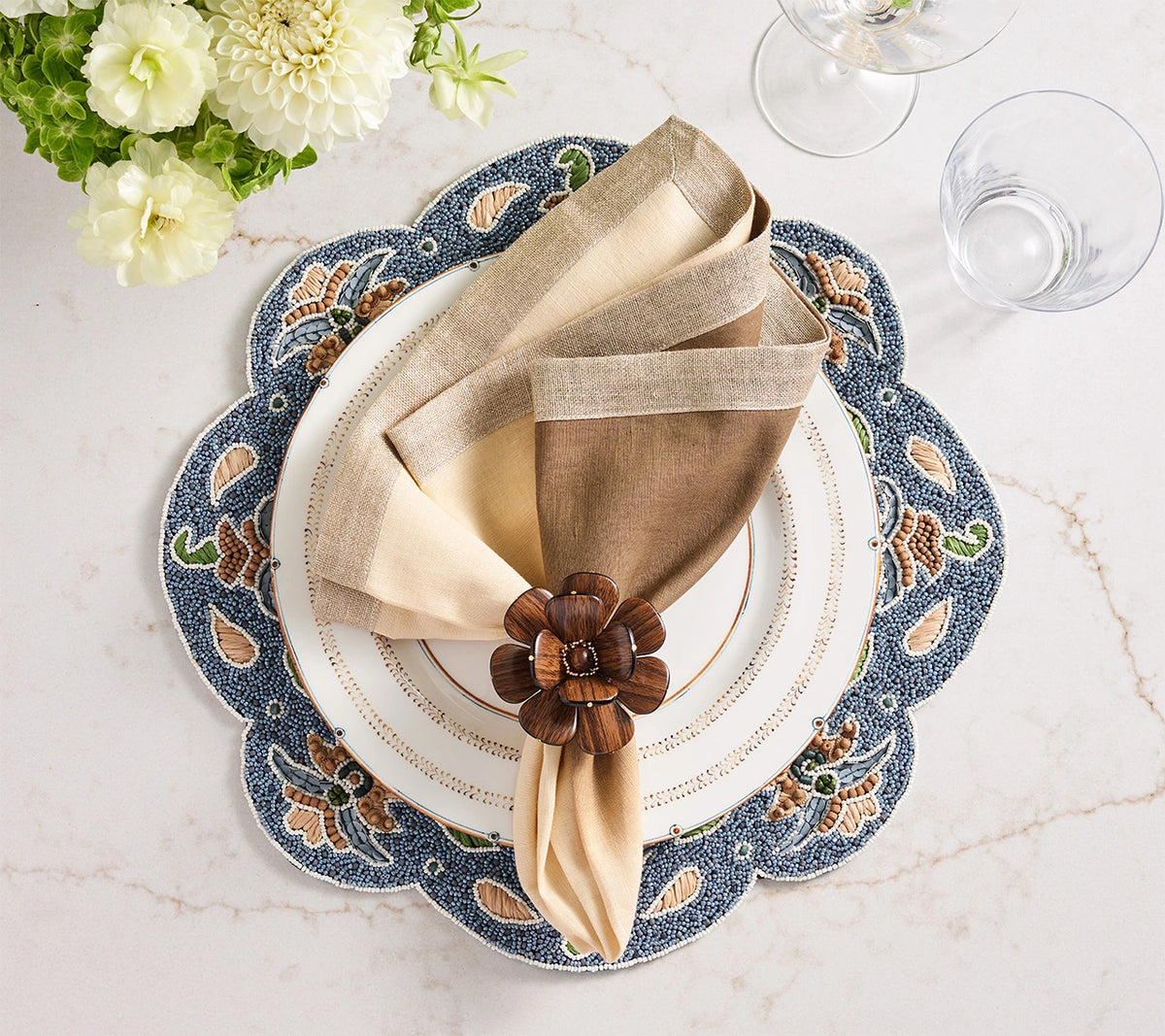 Terraza Placemat in Blue & Multi, Set of 2