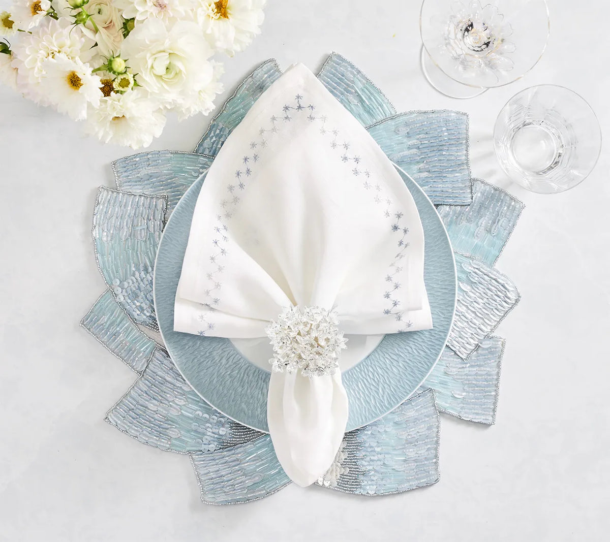 Tidal Placemat in Glacier Blue, Set of 2