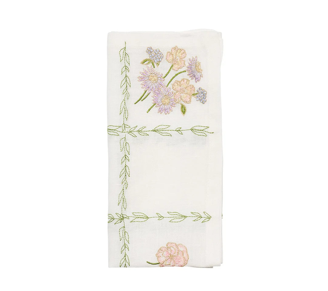 Trellis Napkin in White/Multi, Set of 4