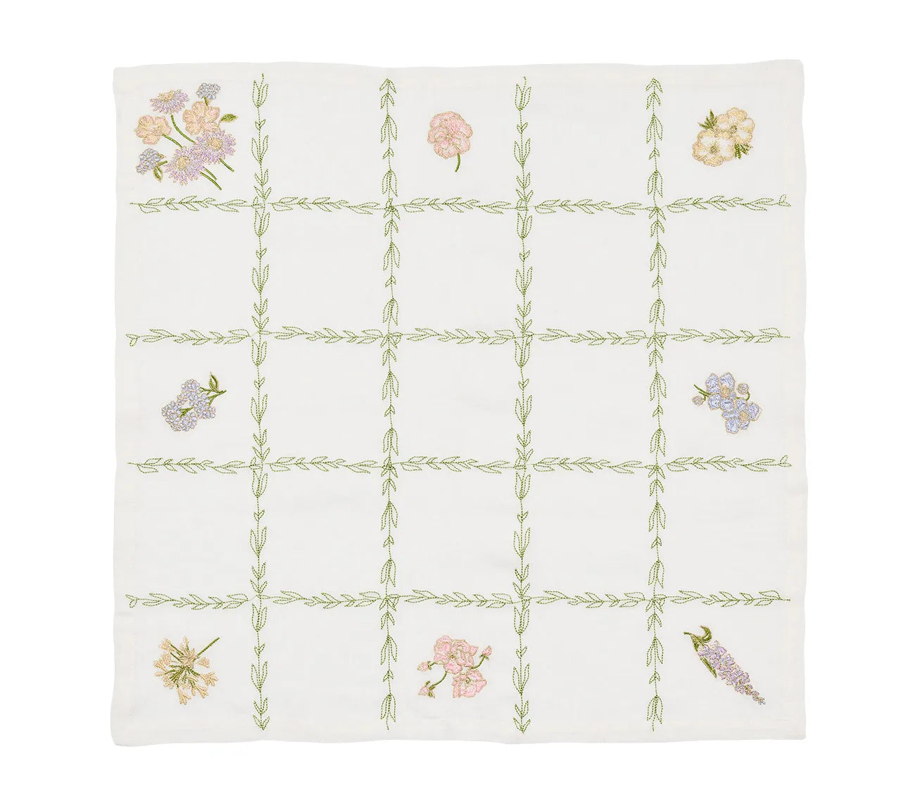 Trellis Napkin in White/Multi, Set of 4