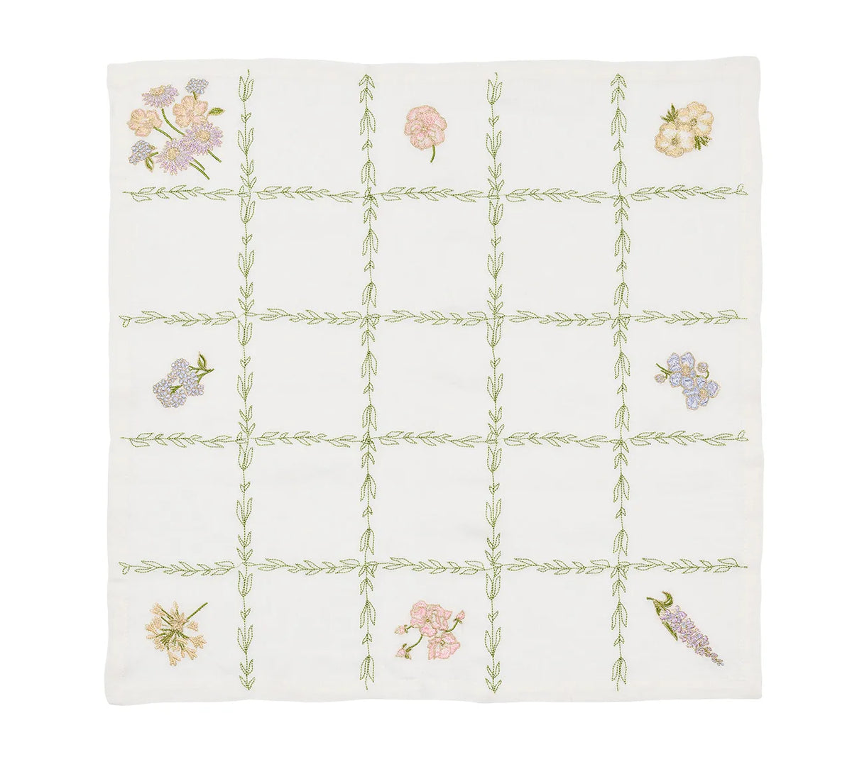 Trellis Napkin in White/Multi, Set of 4