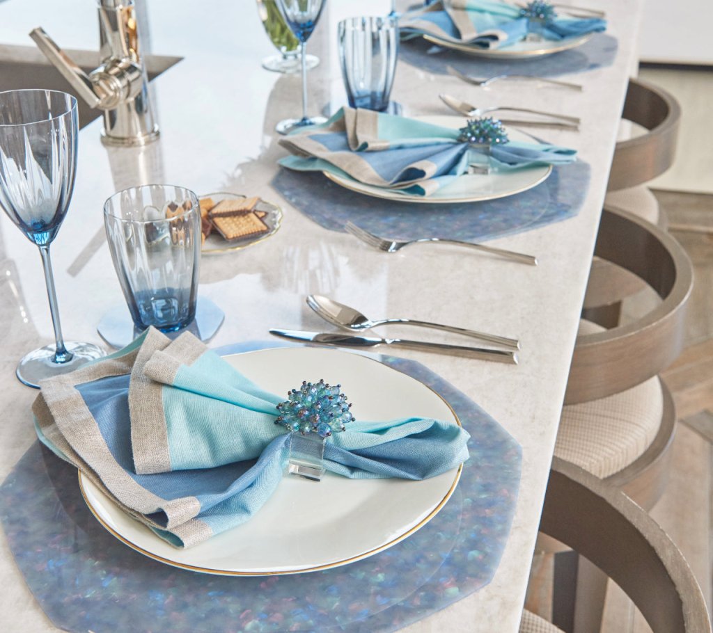 Kim Seybert, Inc.Gem Placemat in Blue, Set of 4