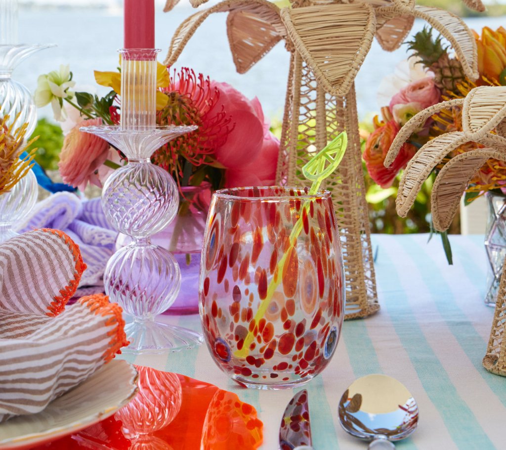 Kim Seybert, Inc.Gala Tumbler in Orange, Set of 4Glassware