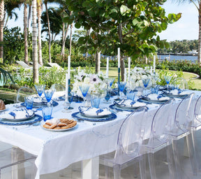 Pin Dot Tablecloth in White & Blue