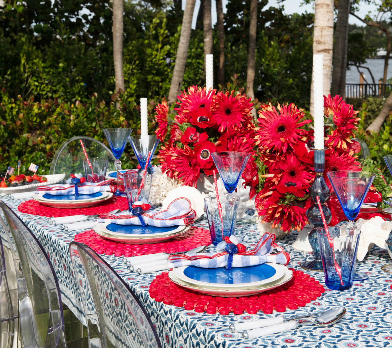 Amalfi Napkin in Red, White & Blue, Set of 4