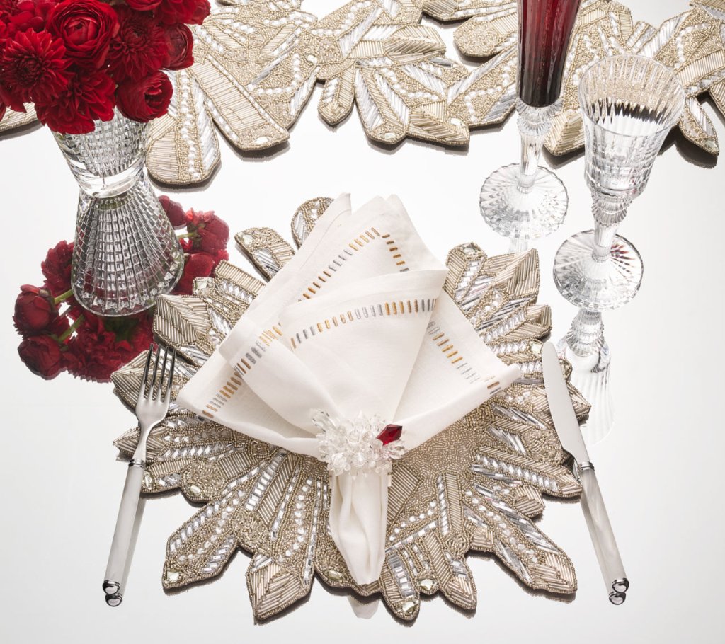 Kim Seybert, Inc.Zenith Runner in Crystal & SilverTable Runners