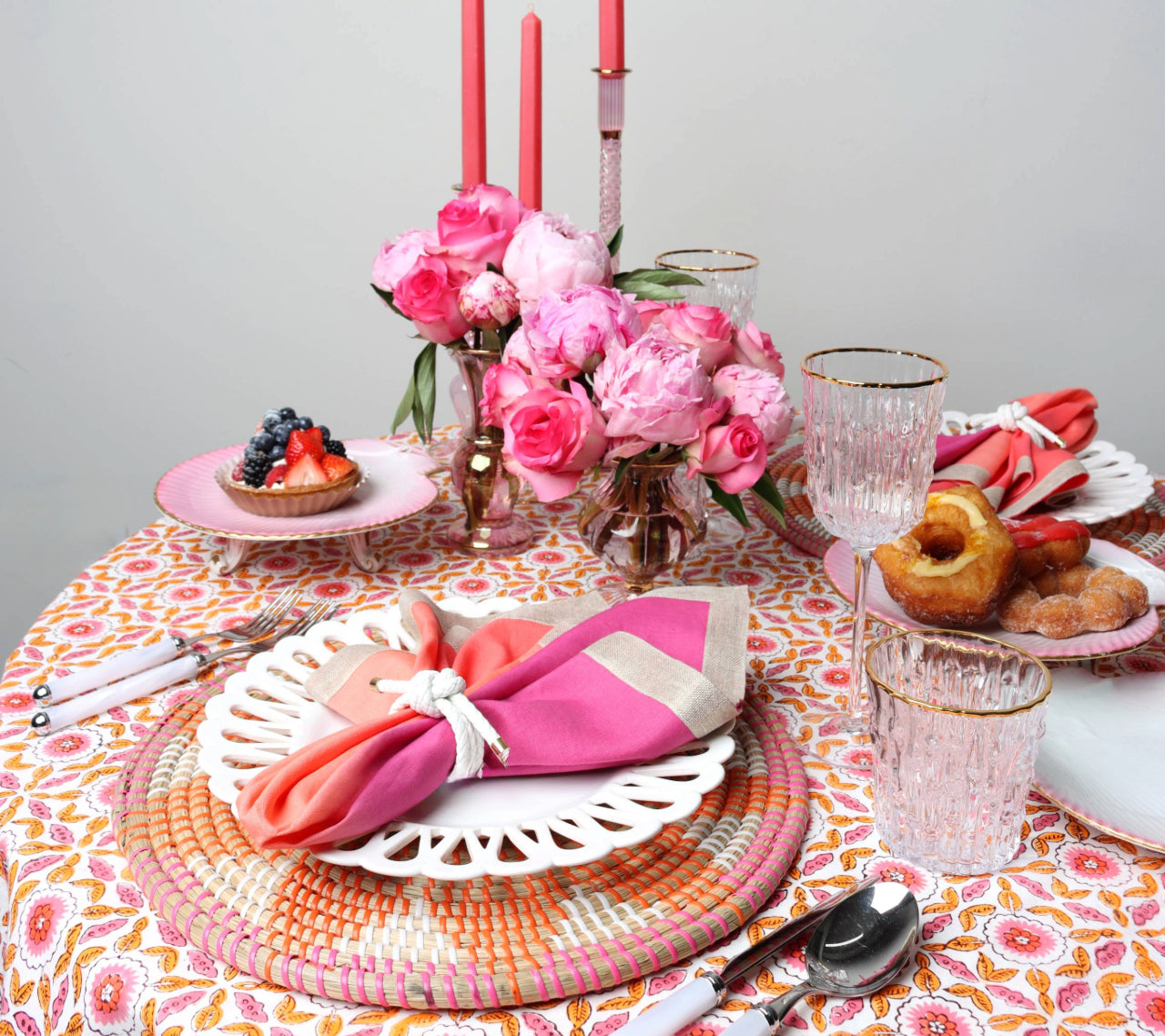 Majorelle Placemat in Pink & Orange, Set of 4