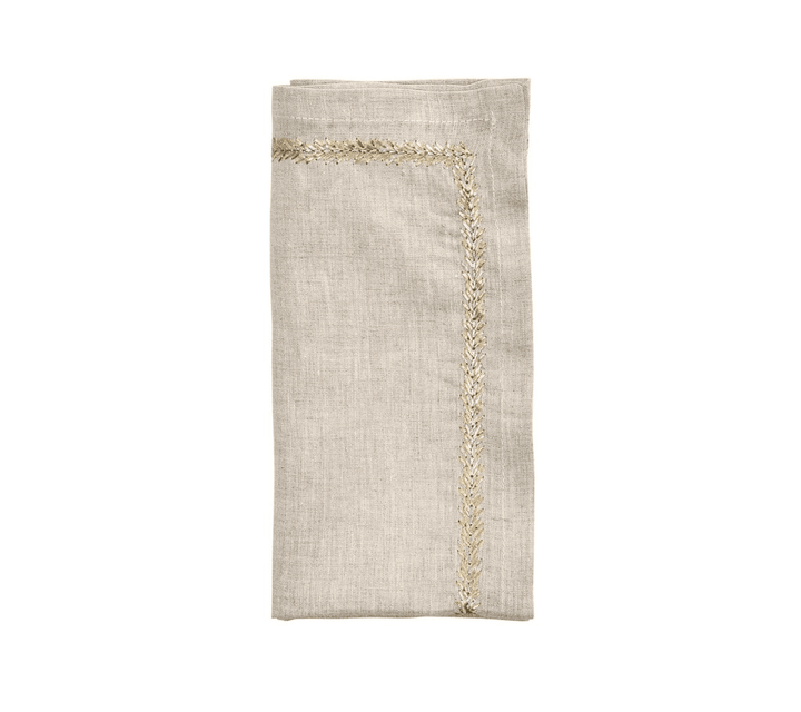 Jardin Napkin in Natural, Gold & Silver, Set of 4
