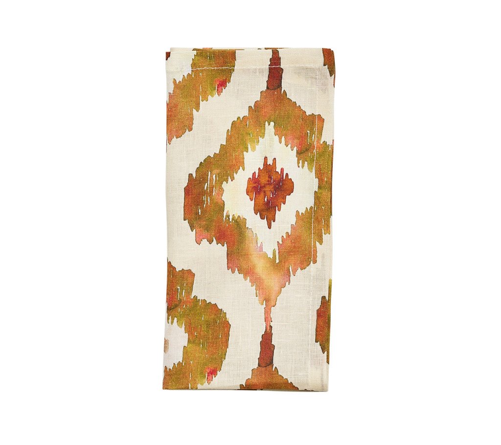 Sample: Watercolor Ikat Napkin in Rust