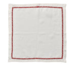 Jardin Napkin in White & Coral, Set of 4