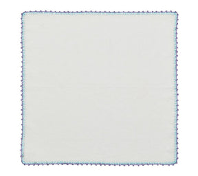 Knotted Edge Napkin in White, Lilac & Blue, Set of 4