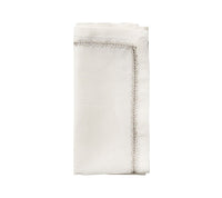 Jardin Napkin in White & Silver, Set of 4