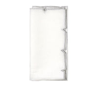 Kim Seybert, Inc.Divot Napkin in White & Silver, Set of 4Napkins