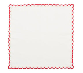 Kim Seybert, Inc.Arches Napkin in White, Red & Gold, Set of 4Napkins