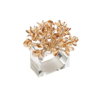 Aster Napkin Ring in Champagne, Set of 4