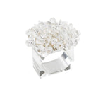 Aster Napkin Ring in Crystal, Set of 4
