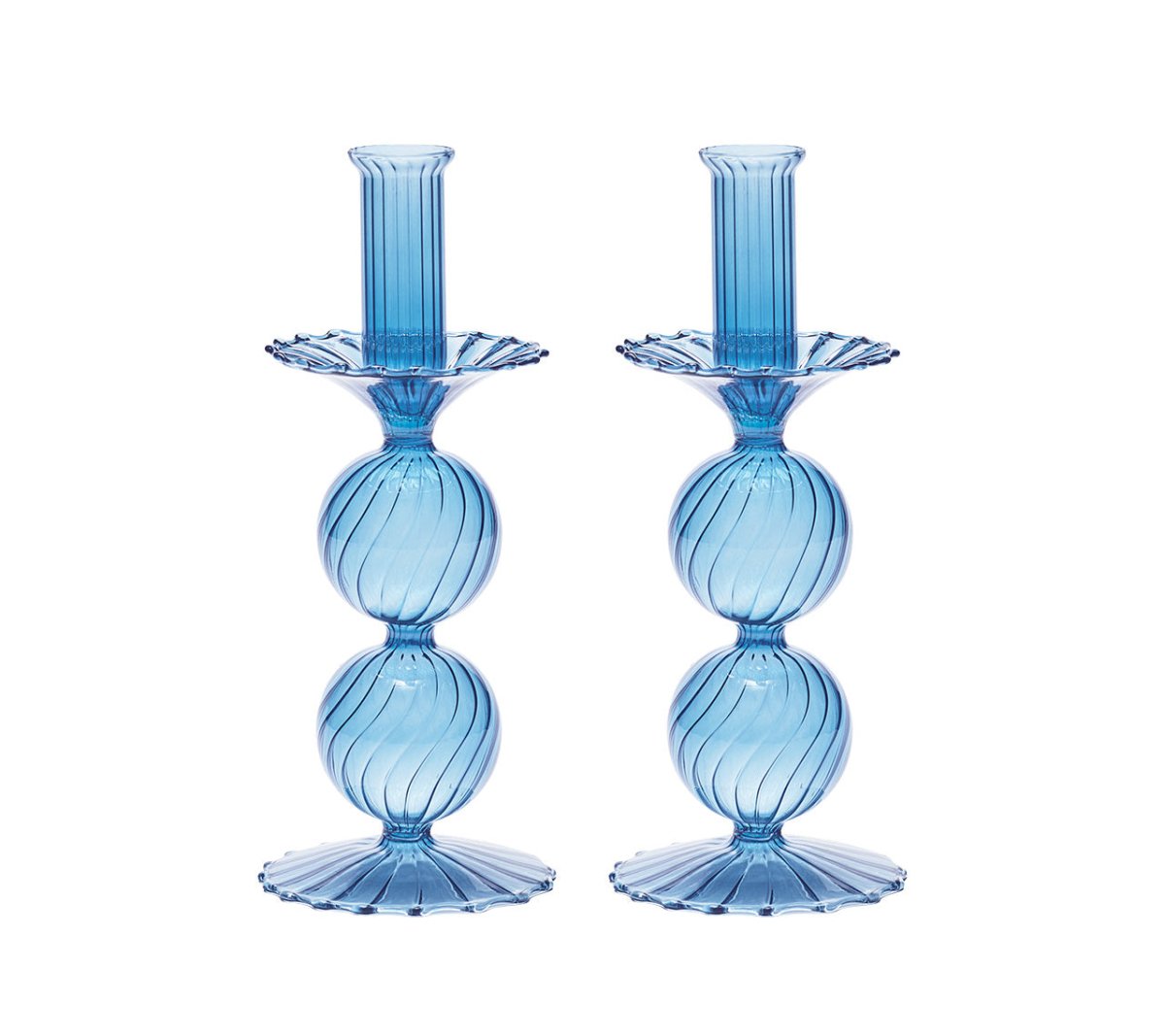 Bella Short Candle Holder in Cadet, Set of 2 | Kim Seybert