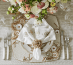 Carnation Napkin in White, Natural & Gray, Set of 4