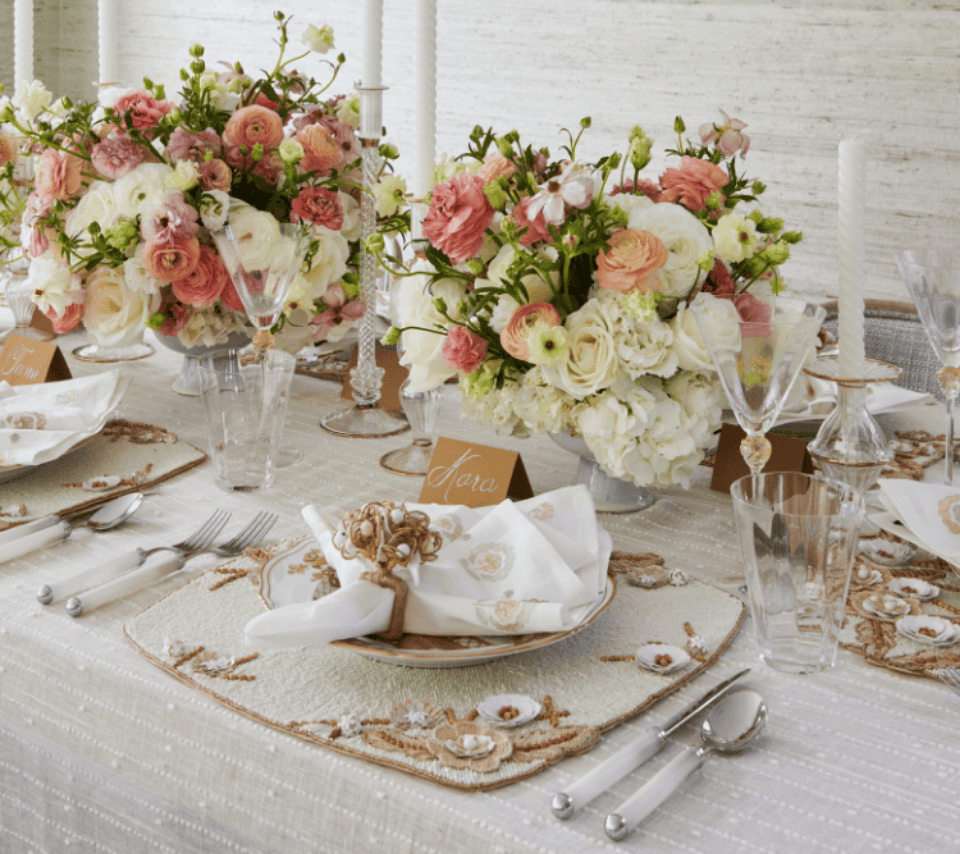 Bramble Placemat in Ivory, Natural & Gold, Set of 2