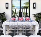 Carnation Tablecloth in White & Blue