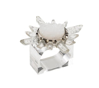 Coronet Napkin Ring in Silver & Crystal, Set of 4 in a Gift Box