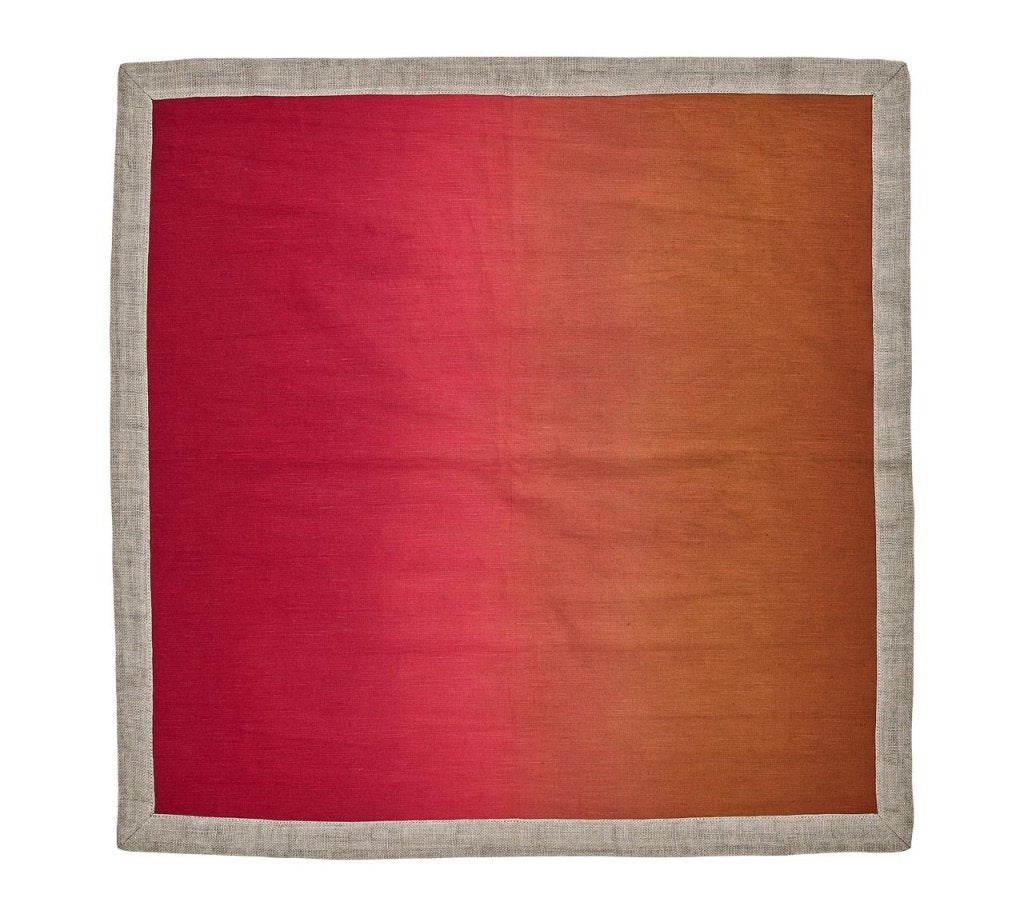 Kim Seybert, Inc.Dip Dye Napkin in Cranberry & Orange, Set of 4Napkins