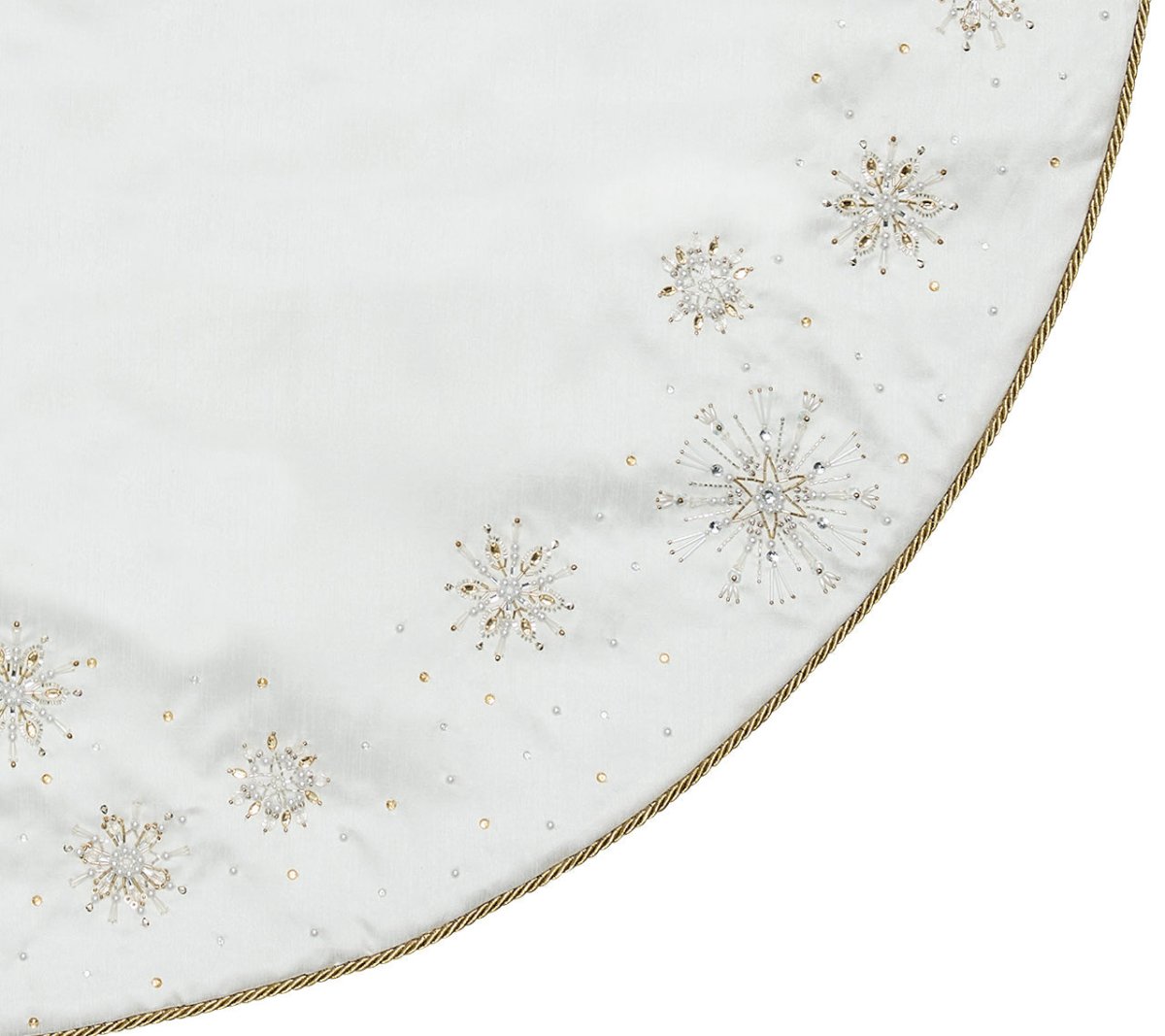 Kim Seybert, Inc.Crystal Frost Tree Skirt in White, Gold & SilverHome Decor