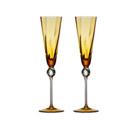 Daphne Flute in Amber, Set of 2 in a Gift Box
