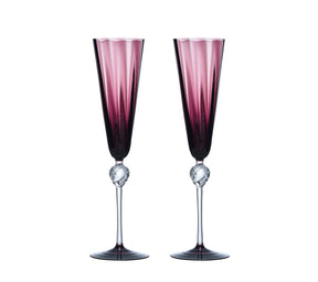 Kim Seybert, Inc.Daphne Flute in Amethyst, Set of 2 in a Gift BoxGlassware