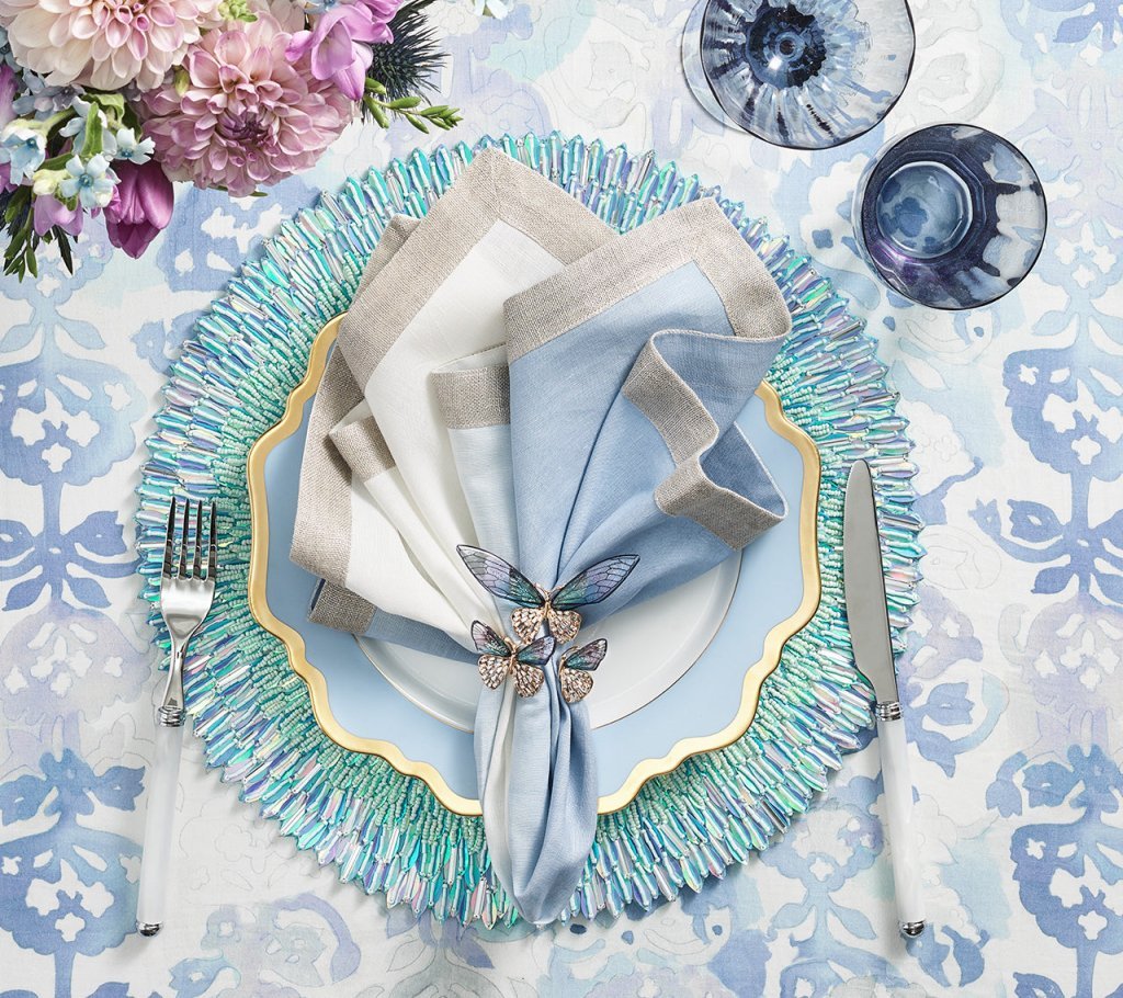 Dip Dye Napkins in Cool Tones, Set of 4