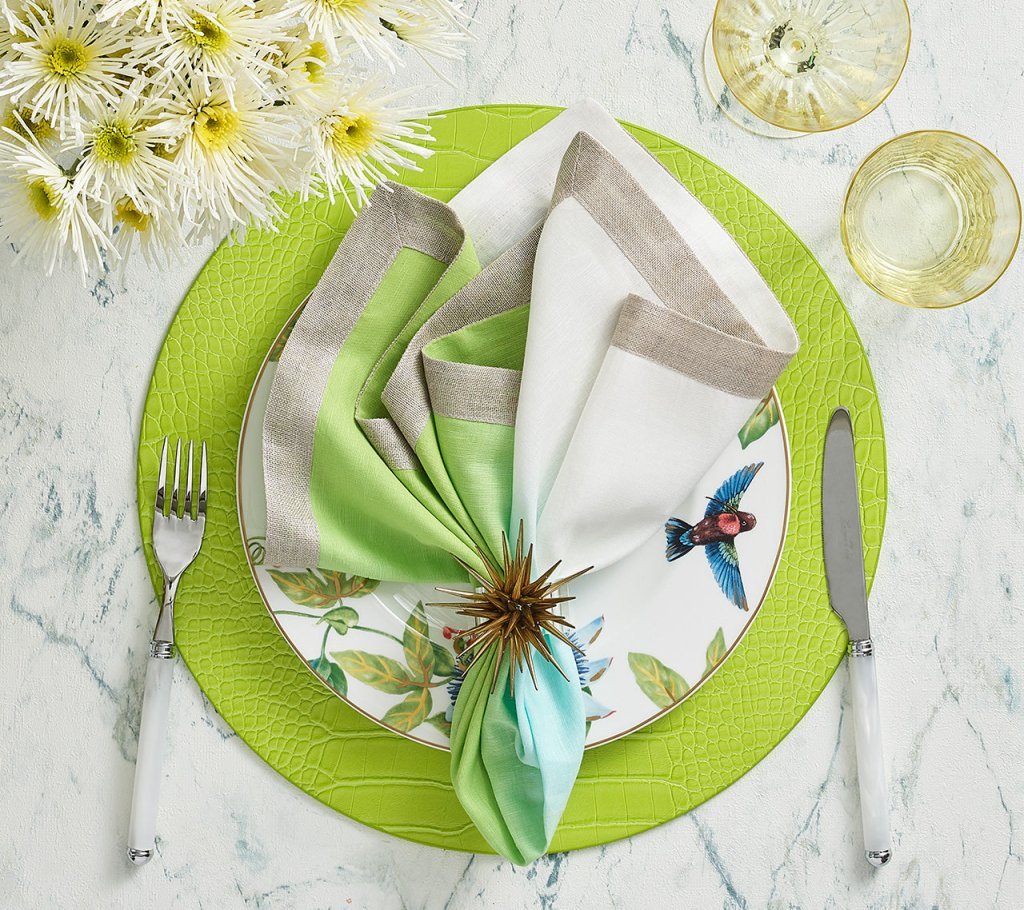 Dip Dye Napkins in Cool Tones, Set of 4