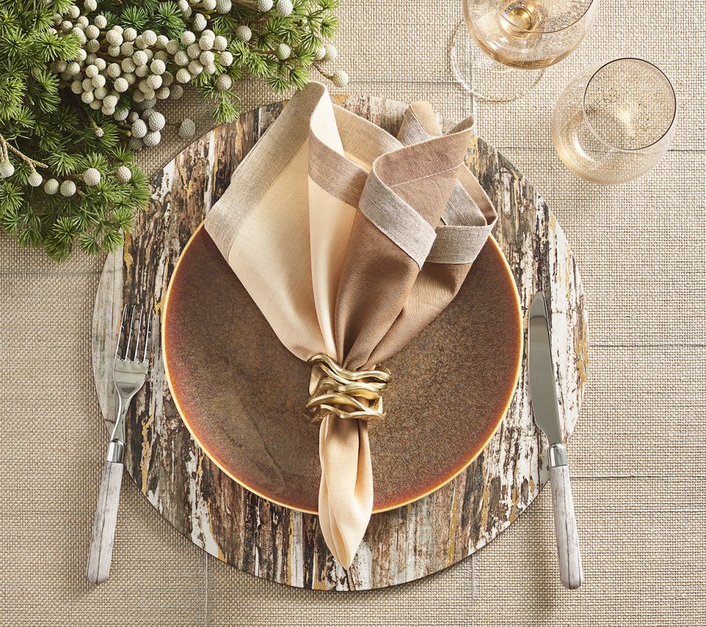 Dip Dye Napkins in Earth Tones, Set of 4